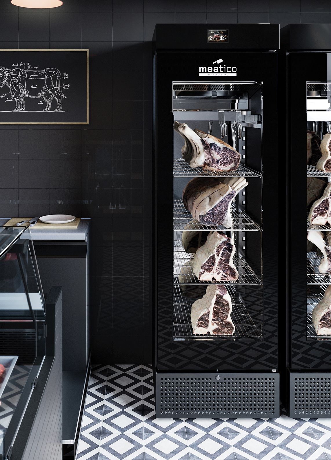 Meat 700 Dry aging uređaj u ambijentu mesnice